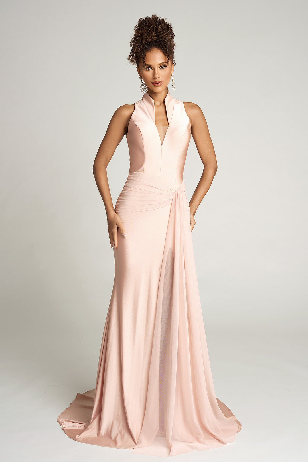 Portia & Scarlett PS26111 V-Neckline Prom Dress With Side Drape