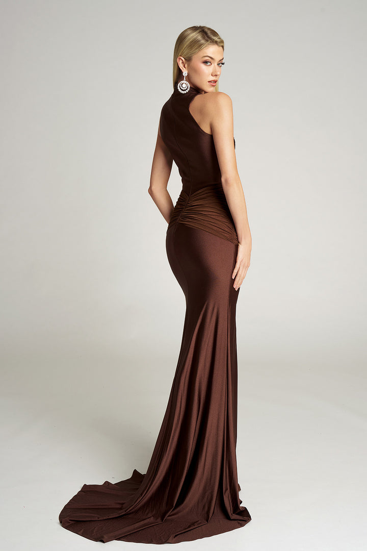 Portia & Scarlett PS26111 V-Neckline Prom Dress With Side Drape