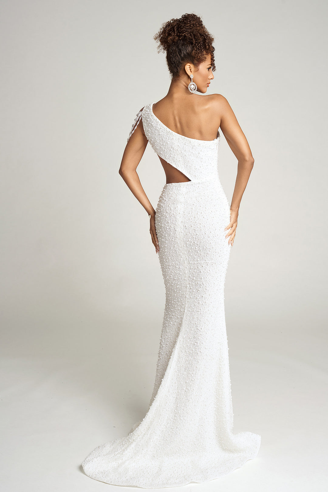 Portia & Scarlett PS26115 One Shoulder Beaded Prom Dress