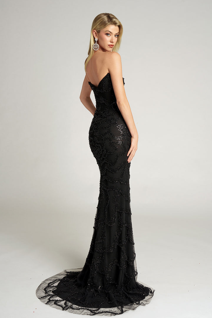Portia & Scarlett PS26126 Beaded V-Neck Evening Gown