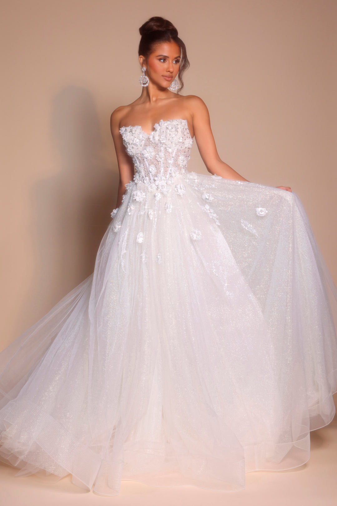 Portia & Scarlett PS26137 Evening Gown Strapless Floral Ballgown