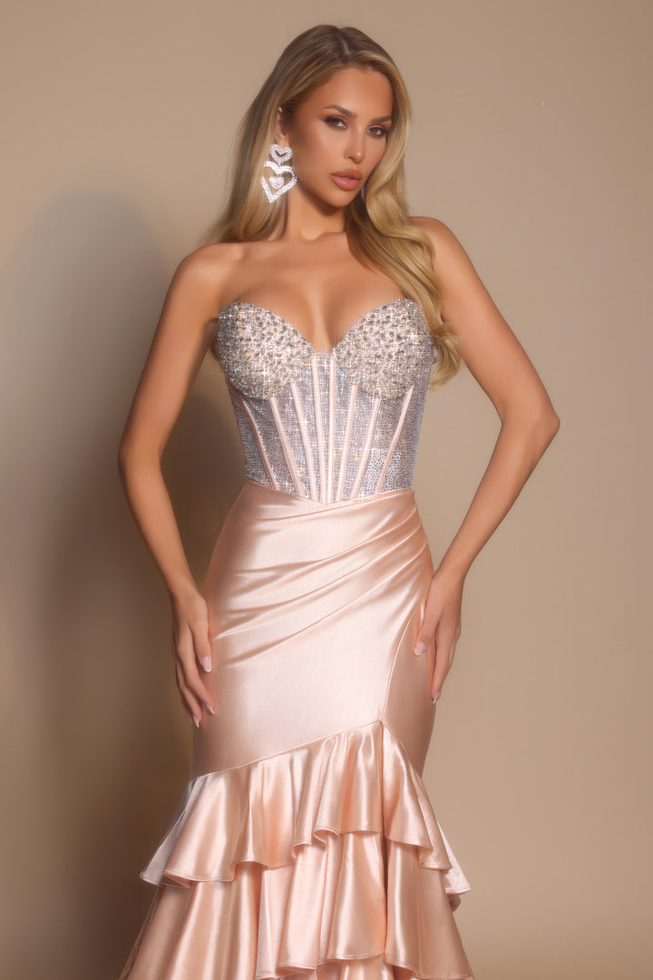 Portia & Scarlett PS26141 Evening Gown With Jeweled Corset