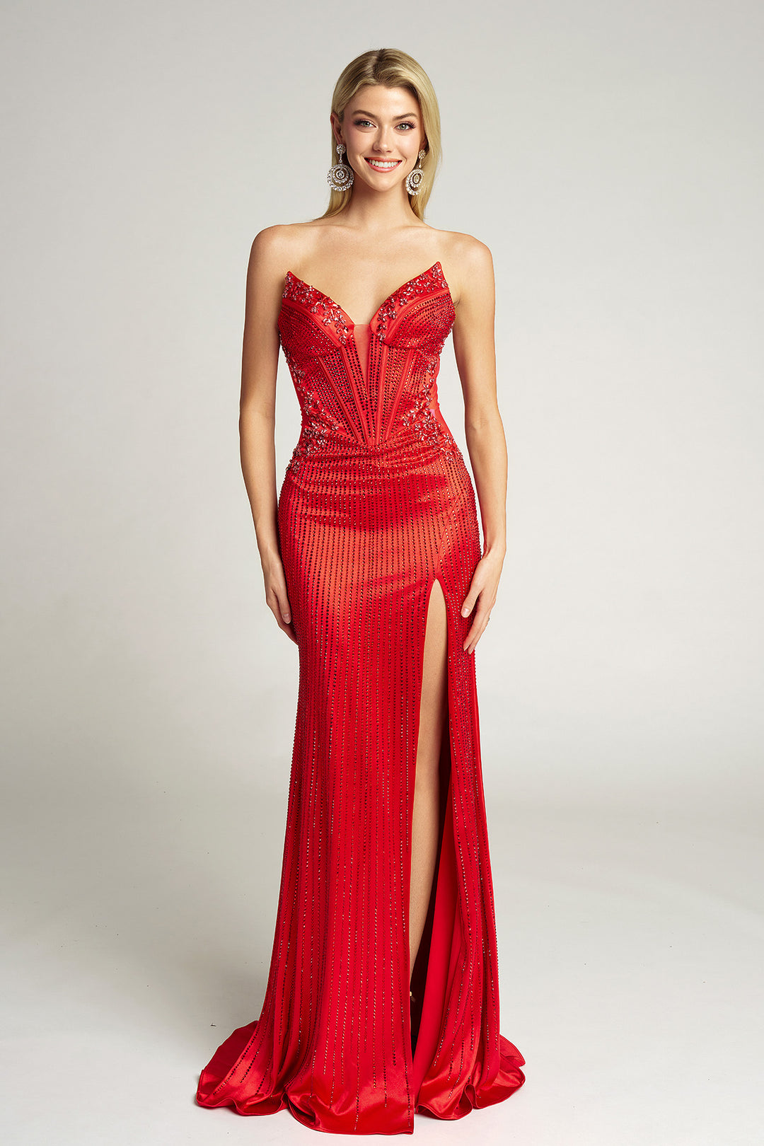 Portia & Scarlett PS26147 Evening Gown Long Sheer Sides Silhouette