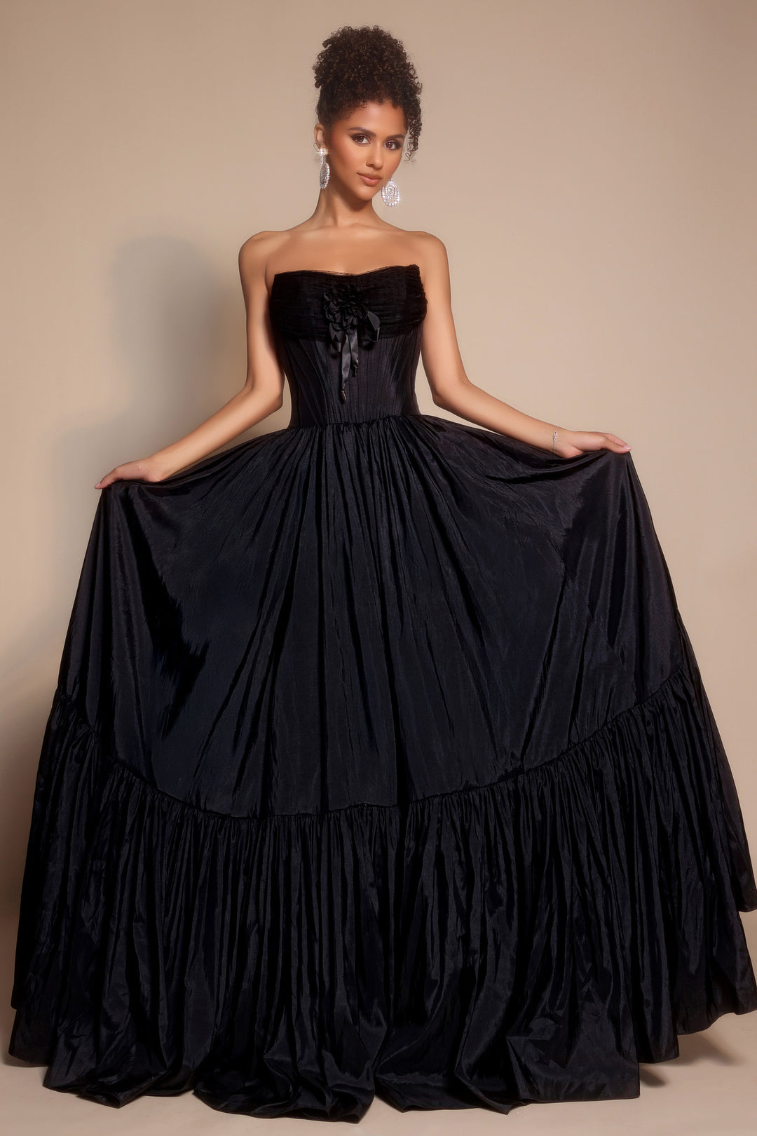 Portia & Scarlett PS26148 Evening Gown Tiered Hem Ballgown