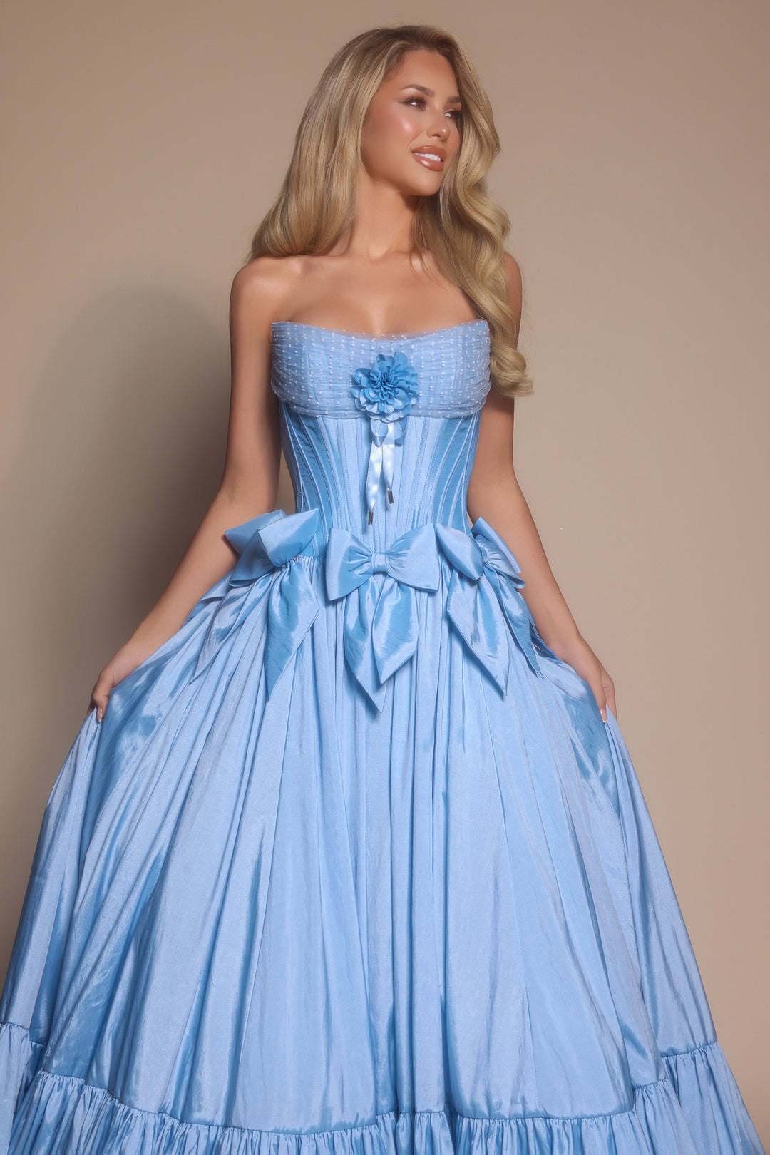 Portia & Scarlett PS26148 Evening Gown Tiered Hem Ballgown