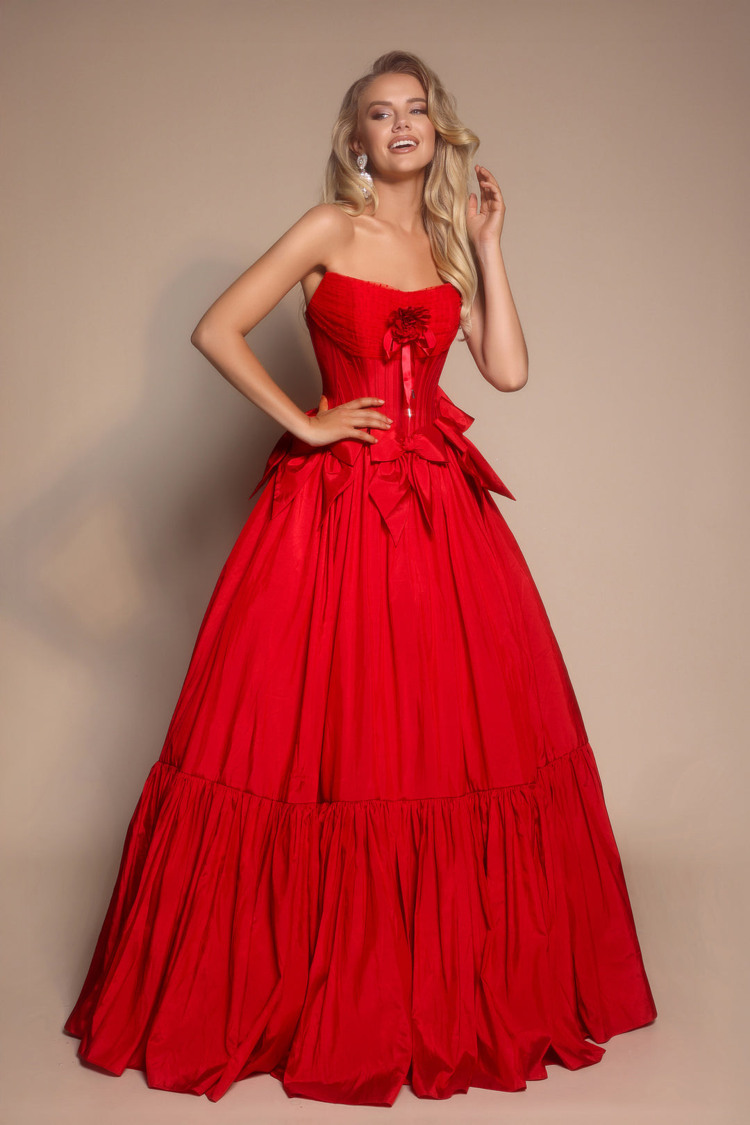 Portia & Scarlett PS26148 Evening Gown Tiered Hem Ballgown