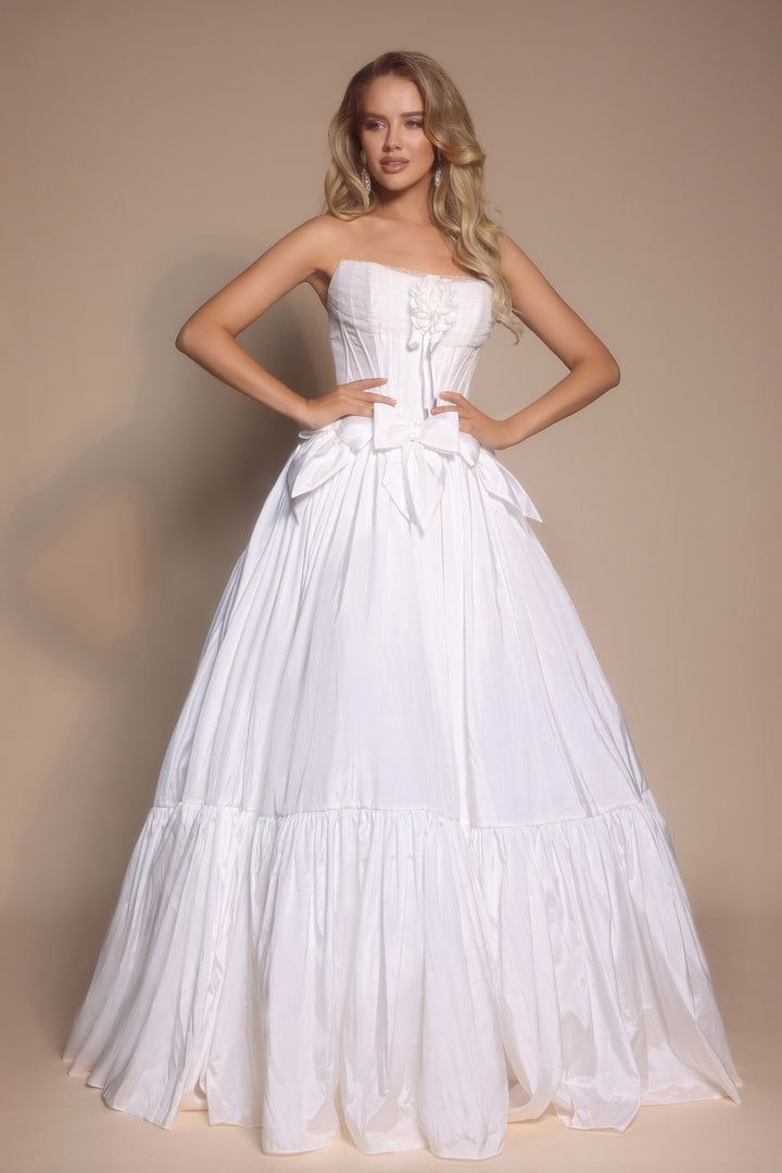 Portia & Scarlett PS26148 Evening Gown Tiered Hem Ballgown