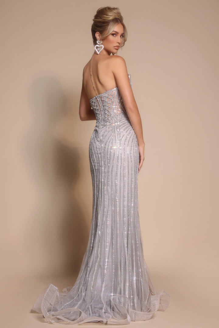 Portia & Scarlett PS26156 Strapless Beaded Detail Prom Dress