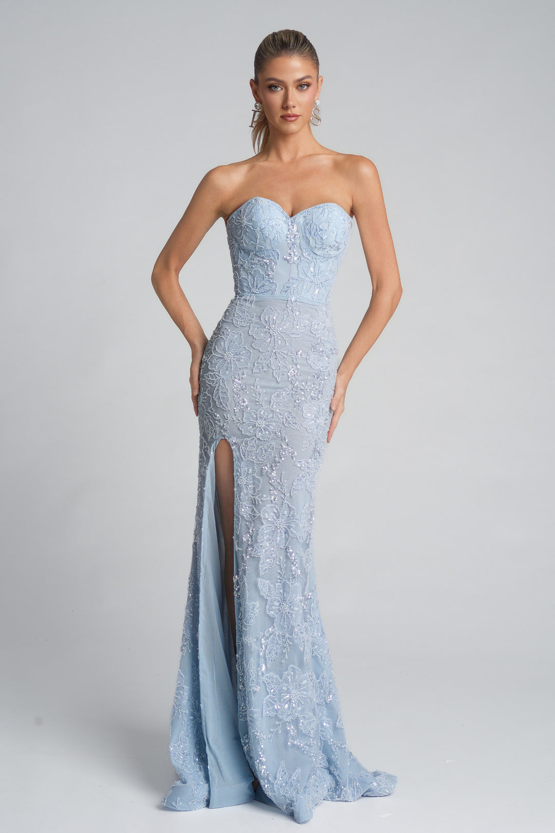 Portia & Scarlett PS26175 Floral Embroidered Sweetheart Prom Dress