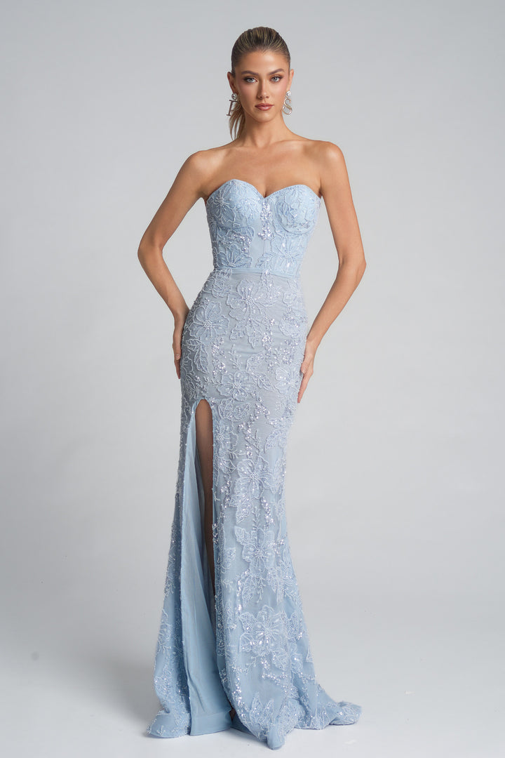 Portia & Scarlett PS26175 Floral Embroidered Sweetheart Prom Dress