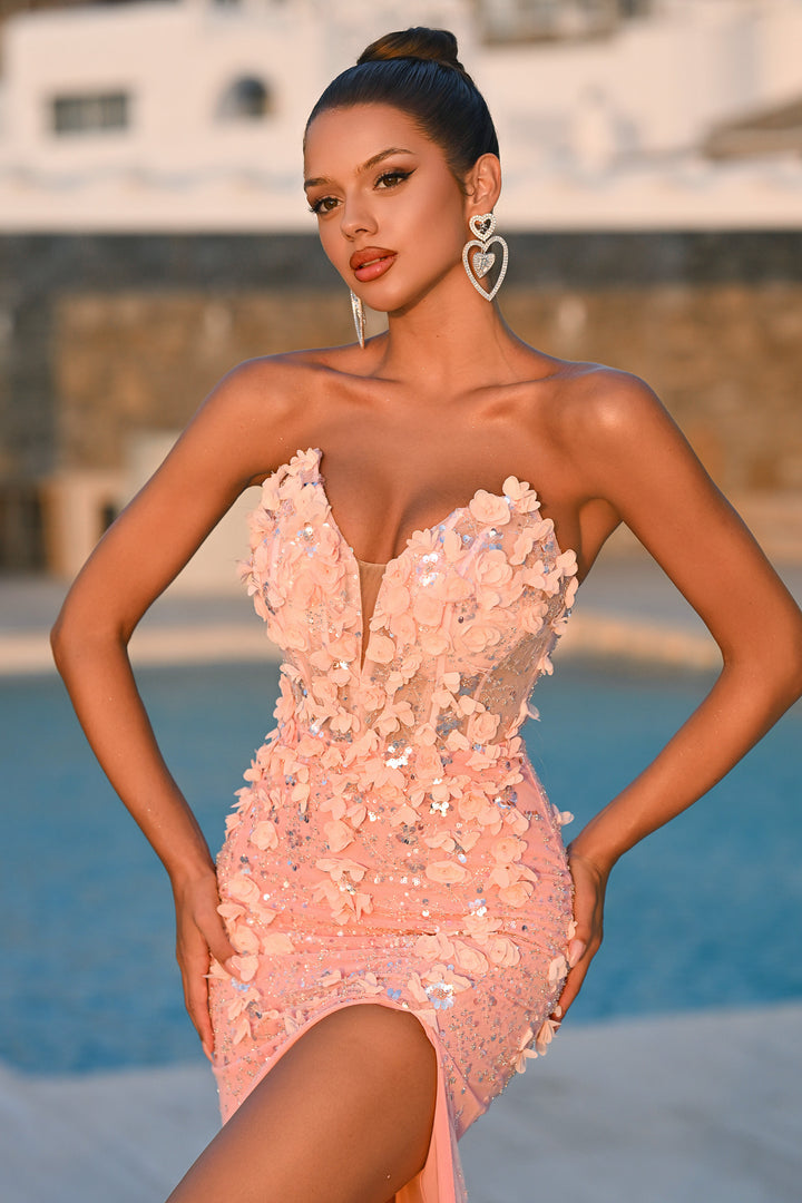 Portia & Scarlett PS26176 Floral Embellished Evening Gown