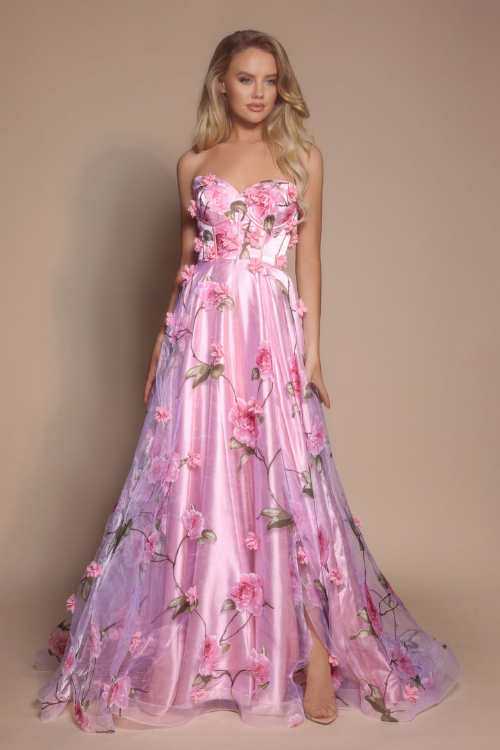 Portia & Scarlett PS26180 Floral A-Line Prom Dress
