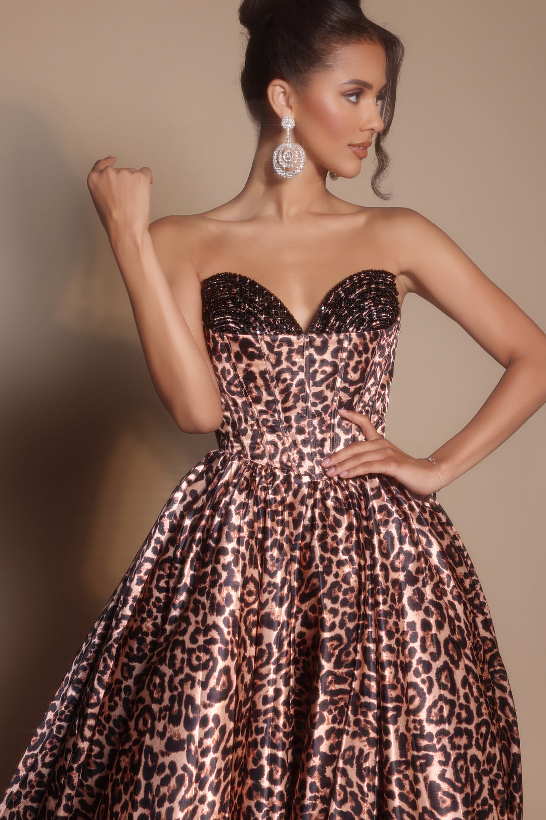 Portia & Scarlett PS26188 Leopard Print Ballgown Prom Dress