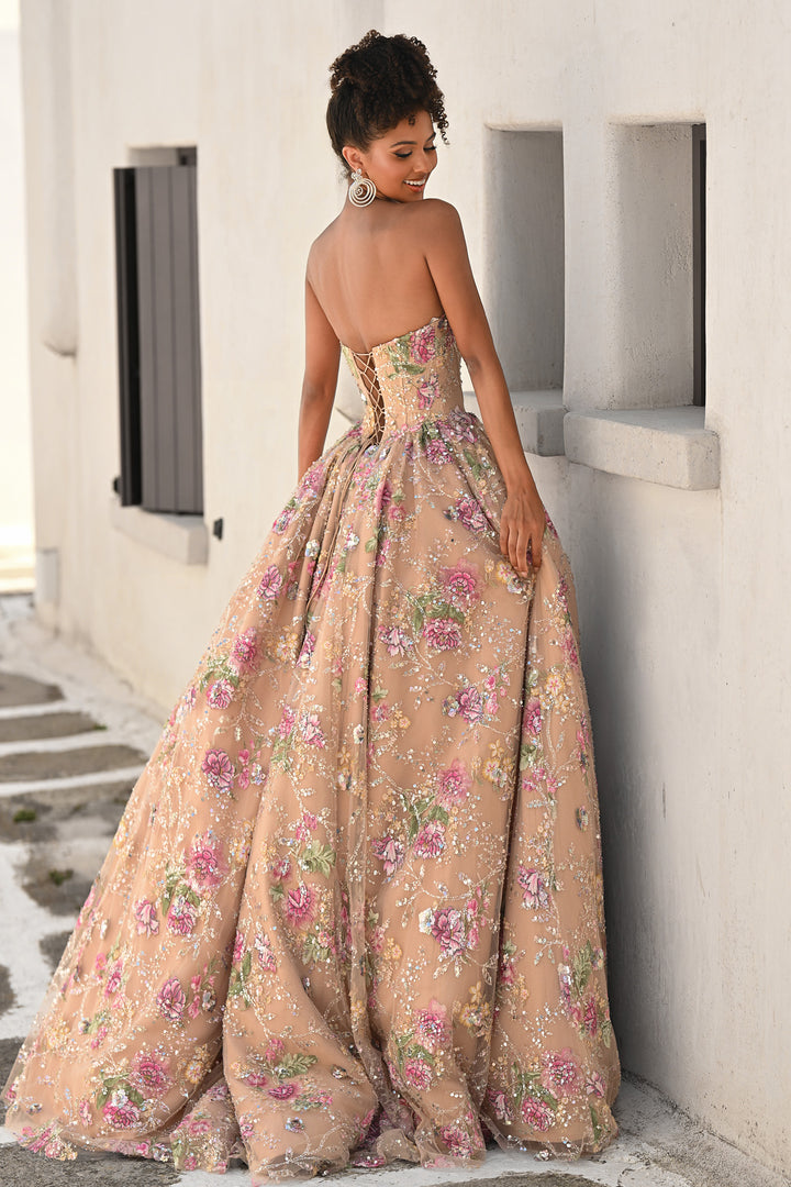 Portia & Scarlett PS26215 Floral Sweetheart Neck Prom Dress