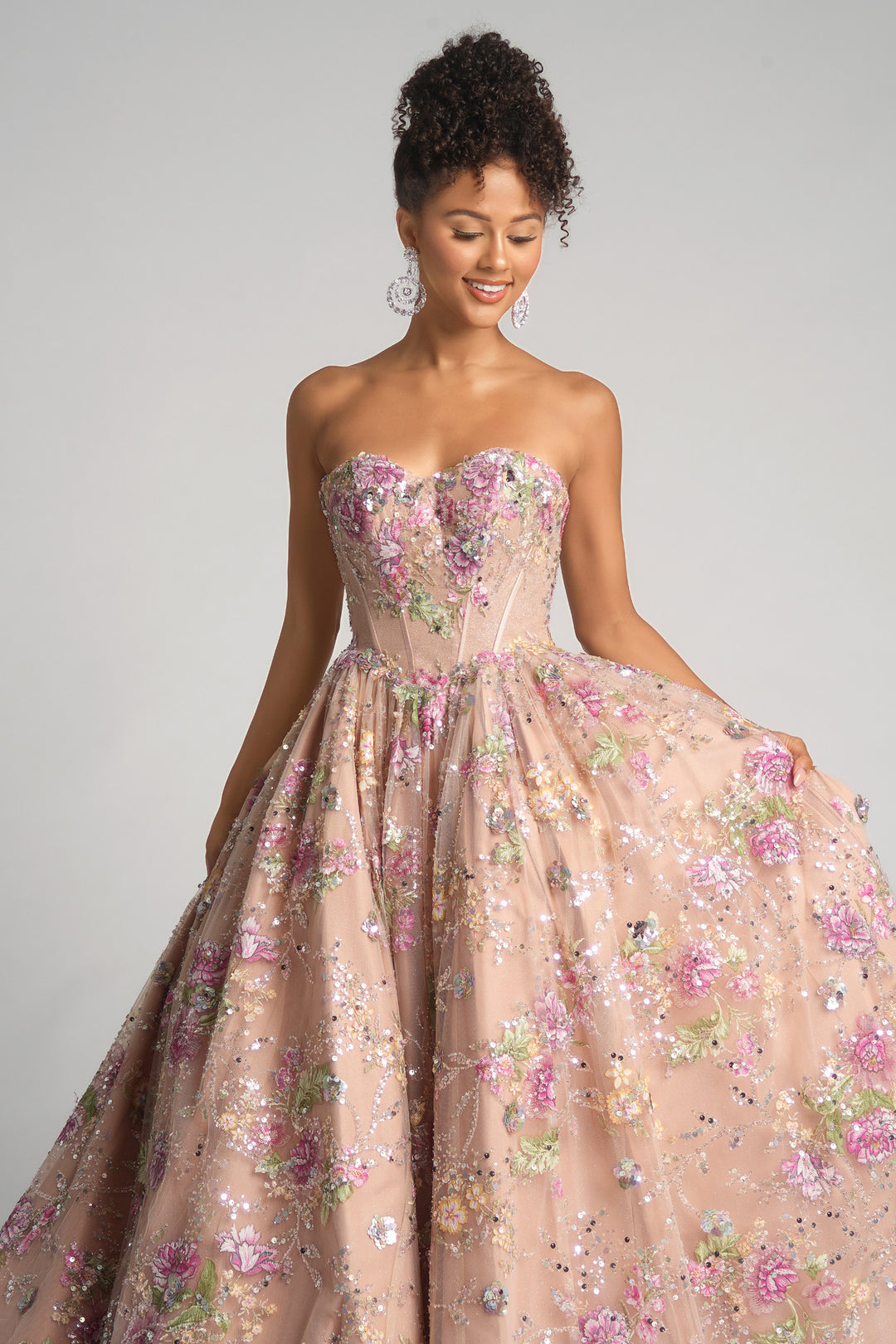 Portia & Scarlett PS26215 Floral Sweetheart Neck Prom Dress
