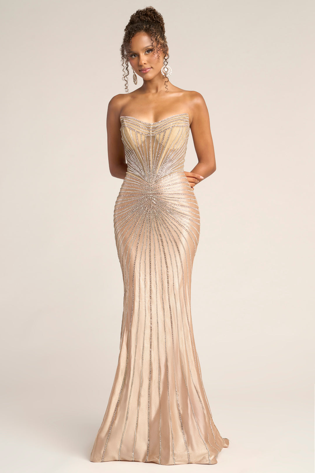Portia & Scarlett PS26250 Evening Gown Scoop Neckline Beaded