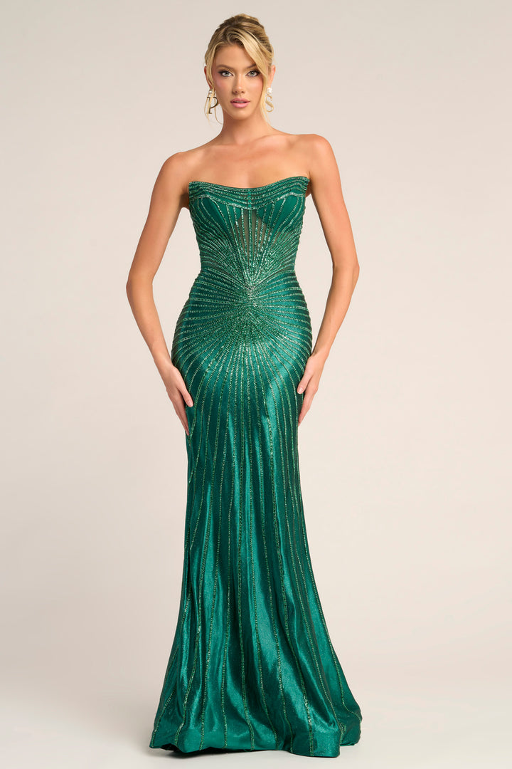 Portia & Scarlett PS26250 Evening Gown Scoop Neckline Beaded