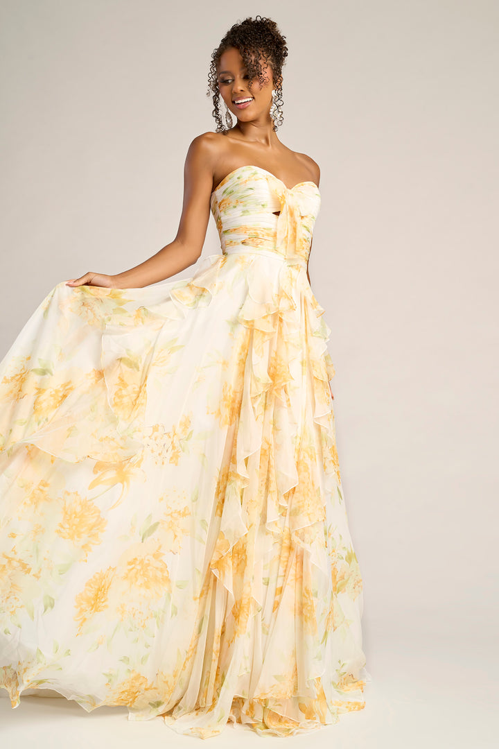 Portia & Scarlett PS26254 Evening Gown With Cascading Ruffles
