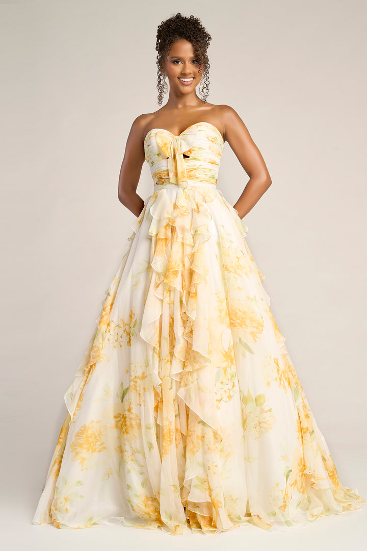 Portia & Scarlett PS26254 Evening Gown With Cascading Ruffles