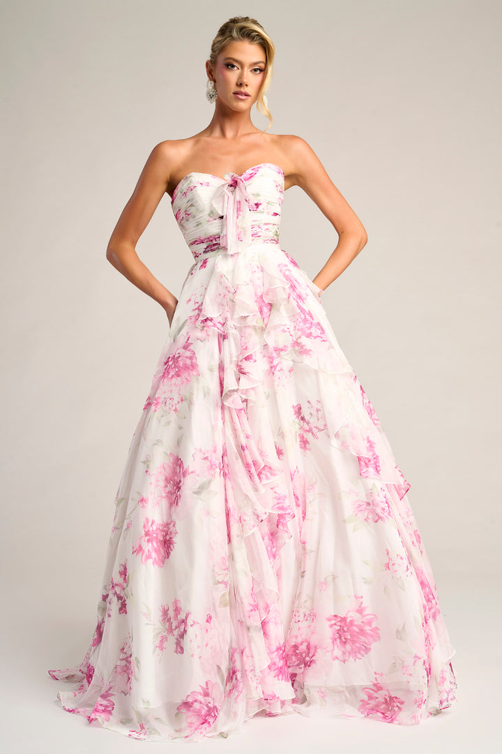 Portia & Scarlett PS26254 Evening Gown With Cascading Ruffles