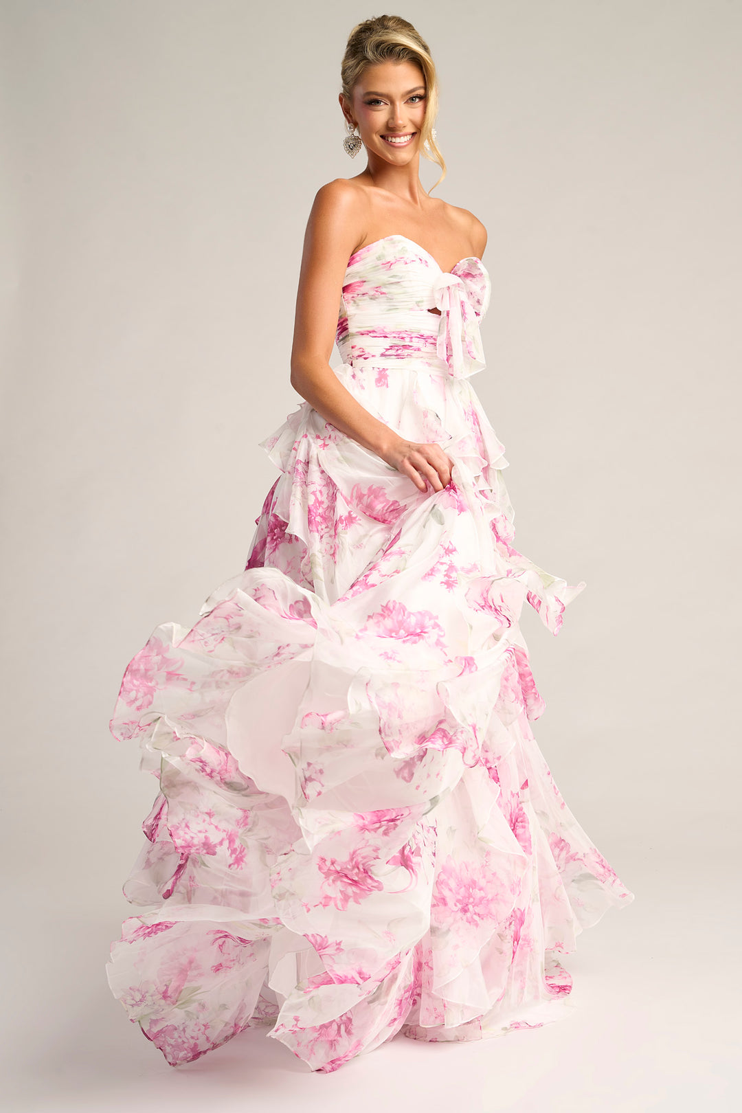 Portia & Scarlett PS26254 Evening Gown With Cascading Ruffles