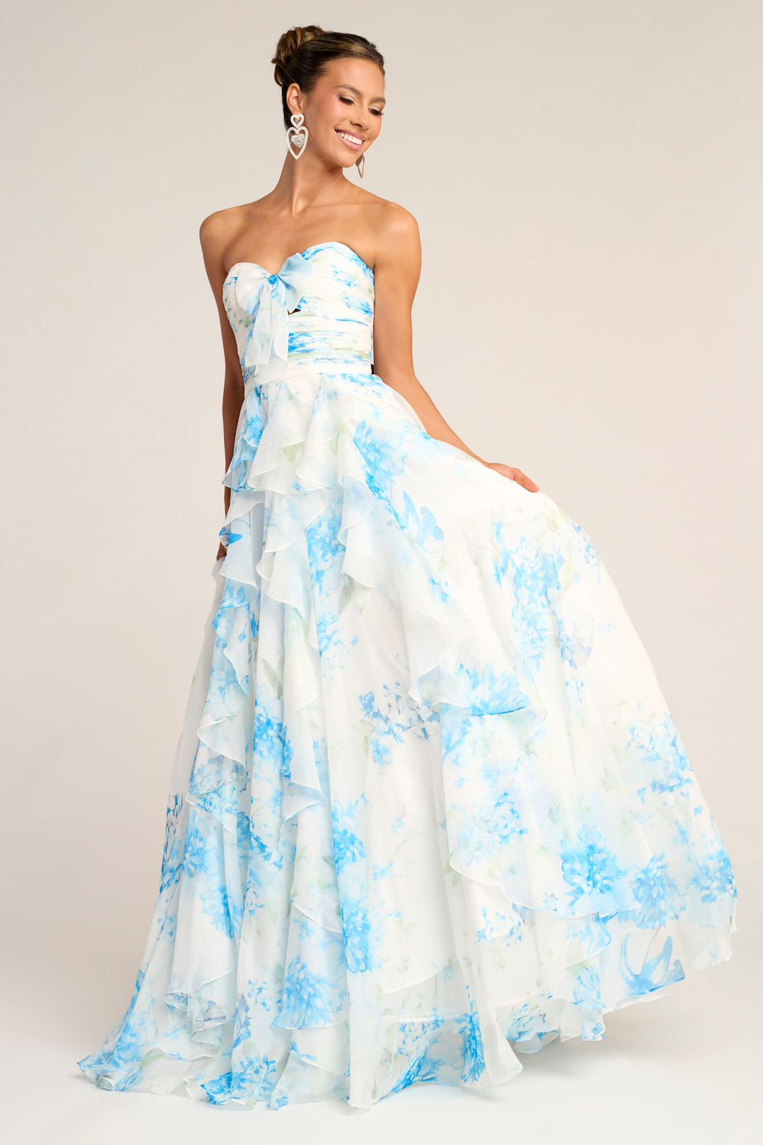 Portia & Scarlett PS26254 Evening Gown With Cascading Ruffles