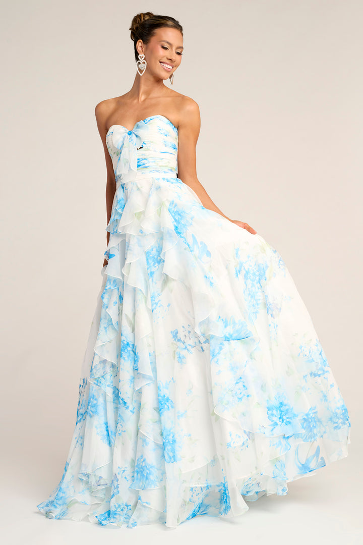 Portia & Scarlett PS26254 Evening Gown With Cascading Ruffles