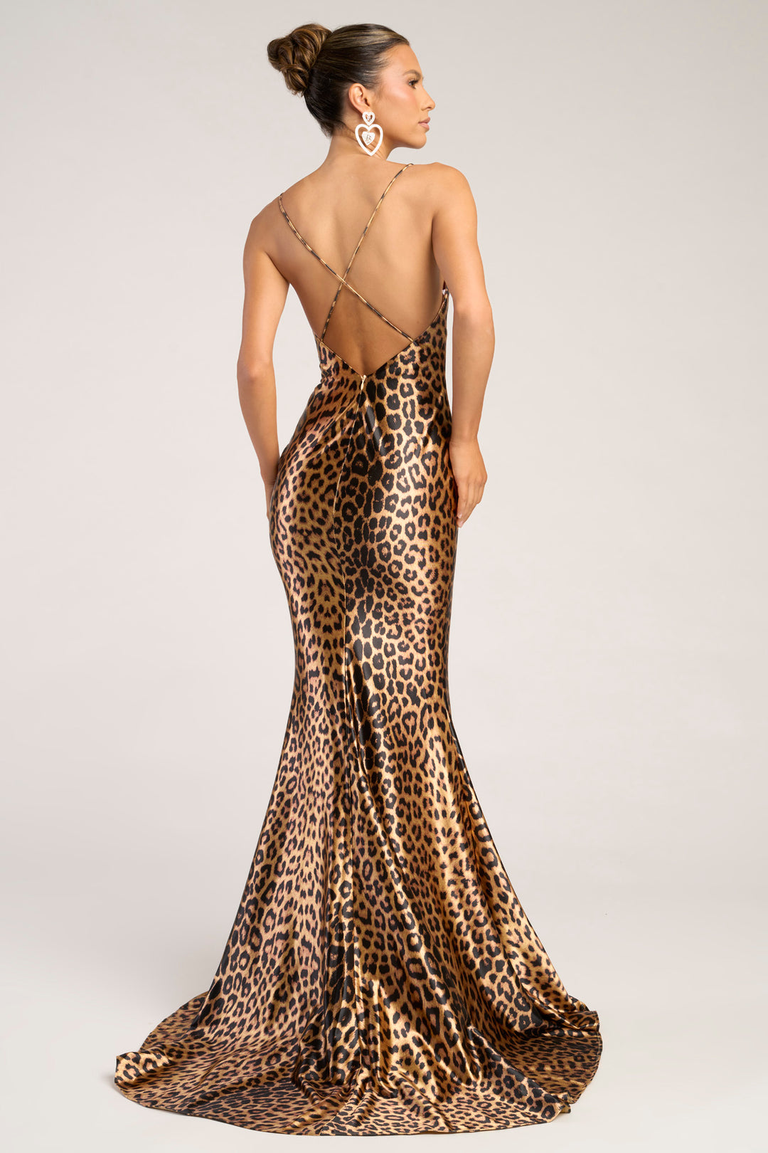 Portia & Scarlett PS26257 Cowl Neck Leopard Prom Dress
