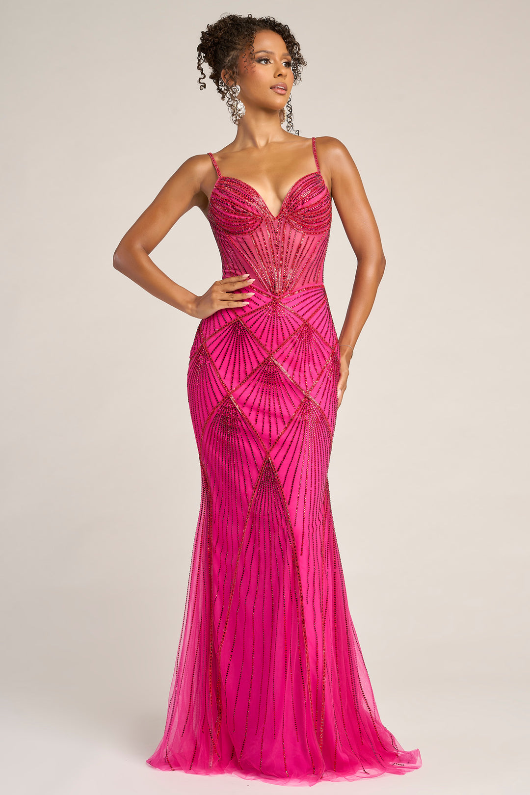 Portia & Scarlett PS26263 Evening Gown Deep V-Neck Silhouette