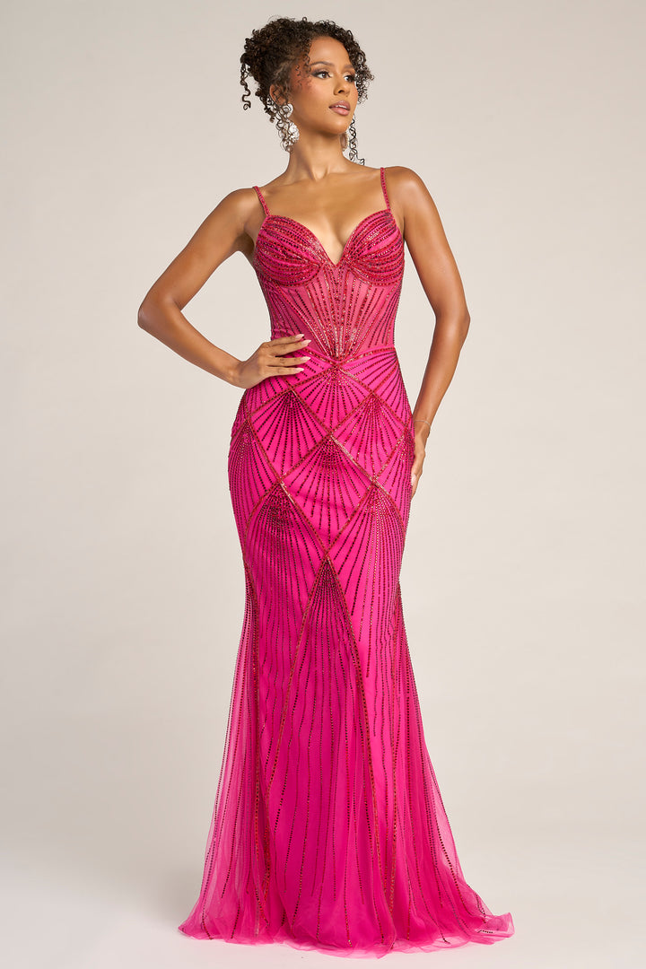 Portia & Scarlett PS26263 Evening Gown Deep V-Neck Silhouette