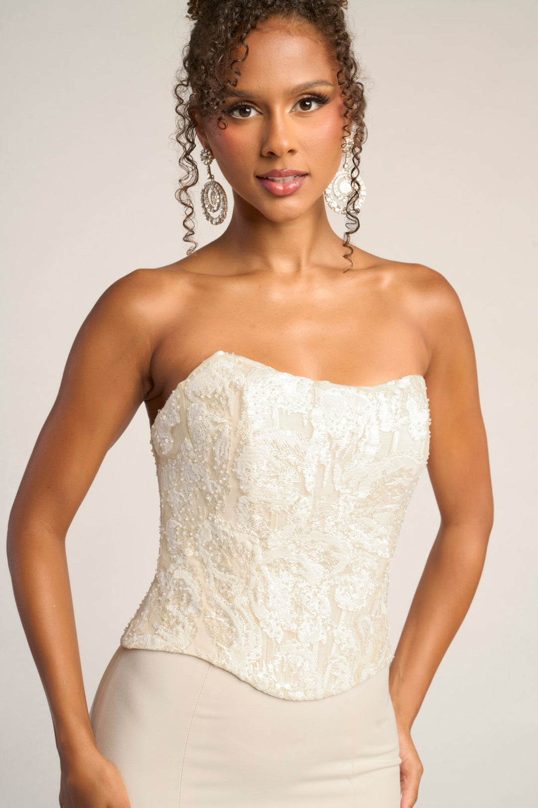 Portia & Scarlett PS26301E Evening Gown Lace Applique Trumpet