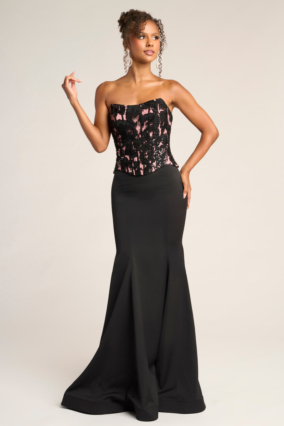 Portia & Scarlett PS26301E Evening Gown Lace Applique Trumpet
