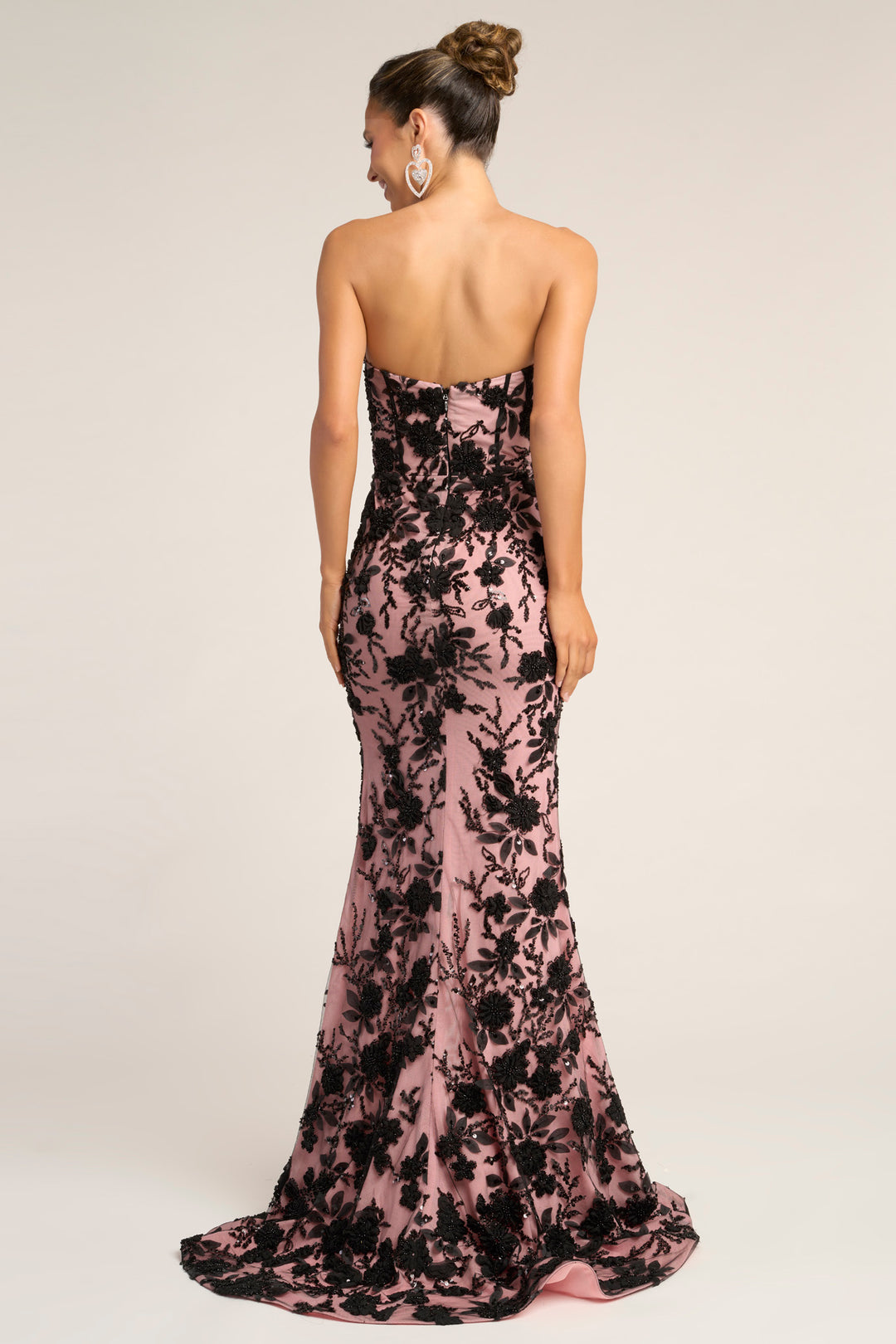 Portia & Scarlett PS26302E Floral Detail Strapless Prom Dress