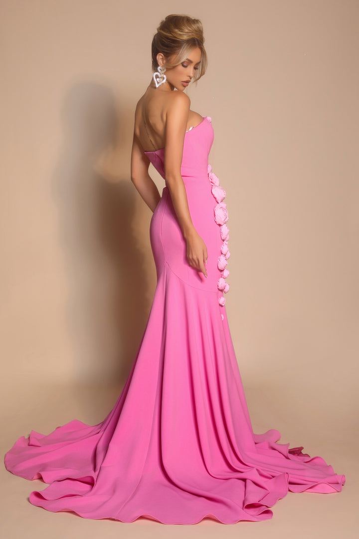 Portia & Scarlett PS26305E Trumpet Prom Dress With 3D Rosettes