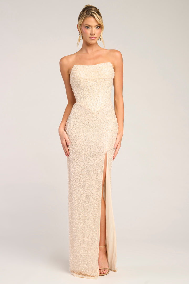 Portia & Scarlett PS26309E Ruched Beaded Evening Gown