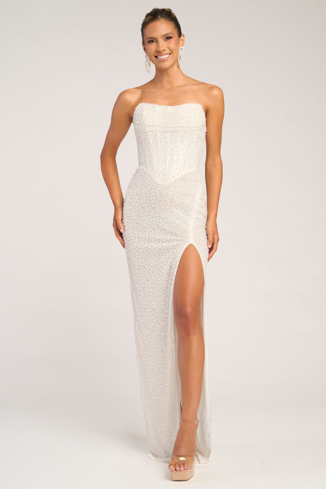 Portia & Scarlett PS26309E Ruched Beaded Evening Gown