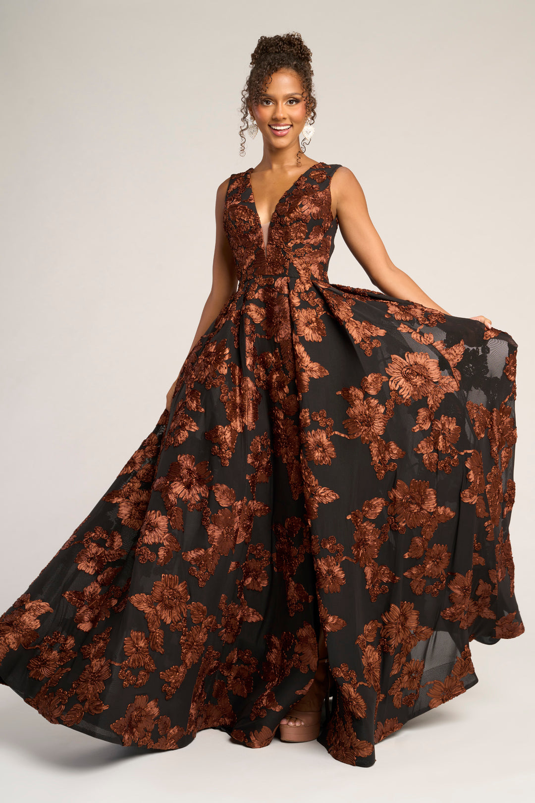 Portia & Scarlett PS26312E Floral Embroidered Evening Gown