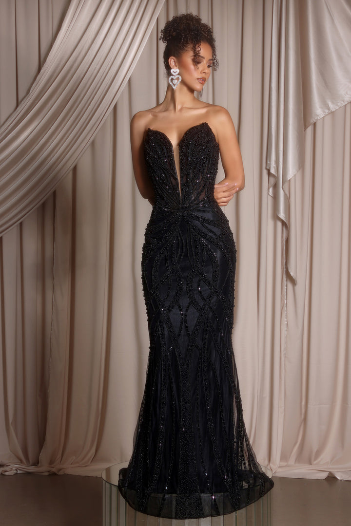 Portia & Scarlett PS26401C Beaded Sweetheart Prom Dress