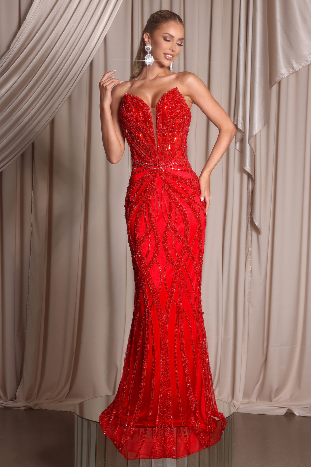 Portia & Scarlett PS26401C Beaded Sweetheart Prom Dress