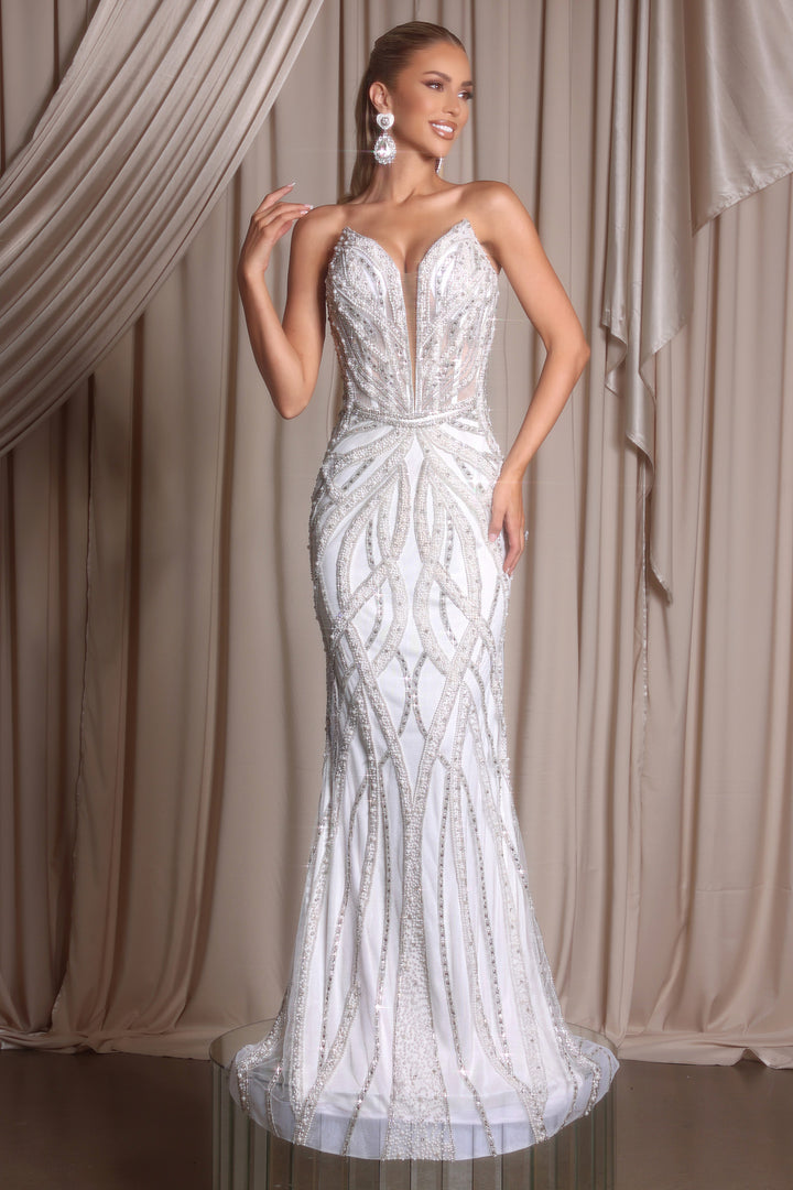 Portia & Scarlett PS26401C Beaded Sweetheart Prom Dress