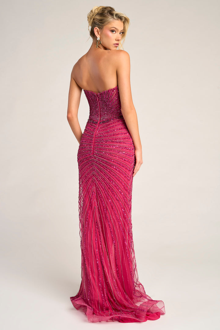Portia & Scarlett PS26416C Evening Gown With Basque Waist Beading