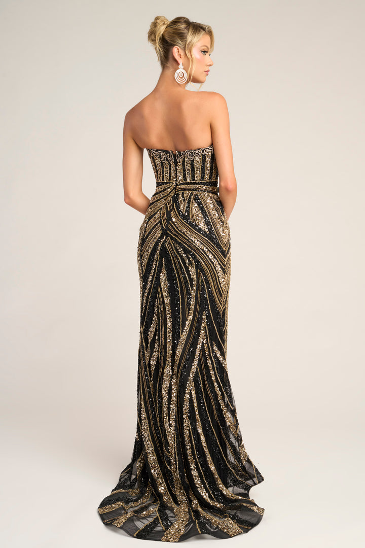 Portia & Scarlett PS26418C Strapless Beaded Prom Dress