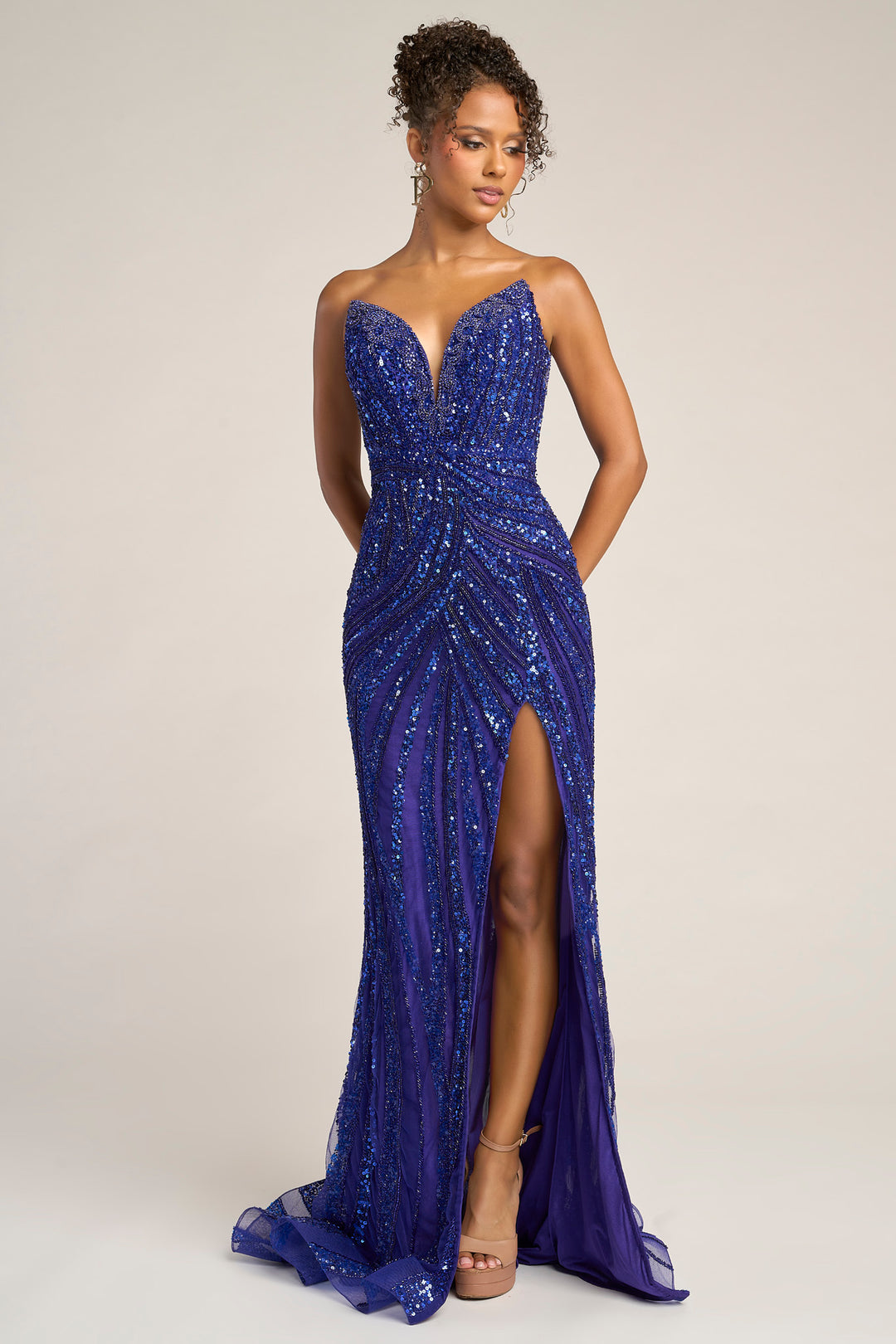 Portia & Scarlett PS26418C Strapless Beaded Prom Dress