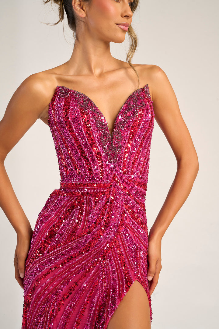 Portia & Scarlett PS26418C Strapless Beaded Prom Dress