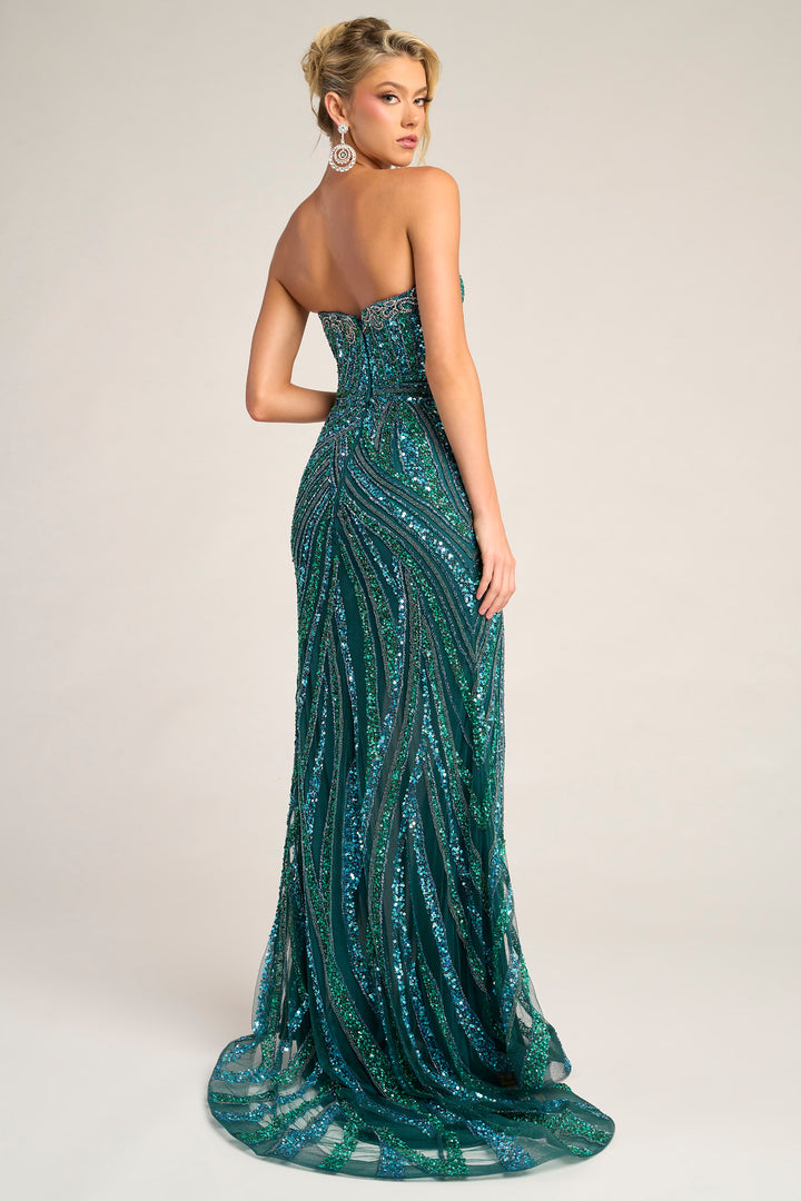 Portia & Scarlett PS26418C Strapless Beaded Prom Dress