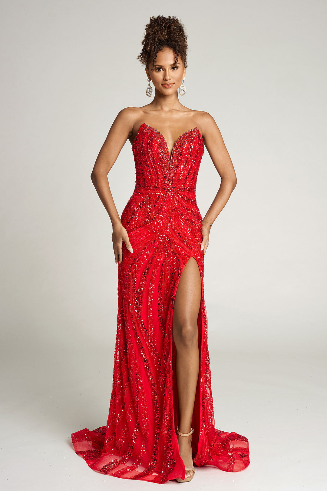 Portia & Scarlett PS26418C Strapless Beaded Prom Dress