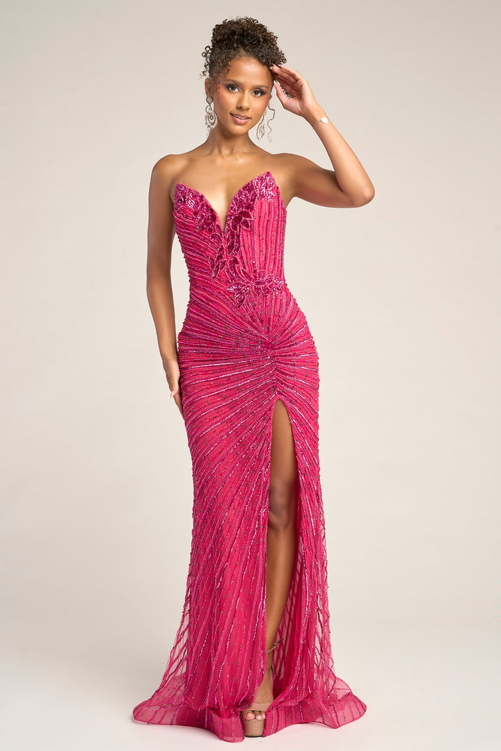 Portia & Scarlett PS26422C Strapless Fitted Bodice Prom Dress