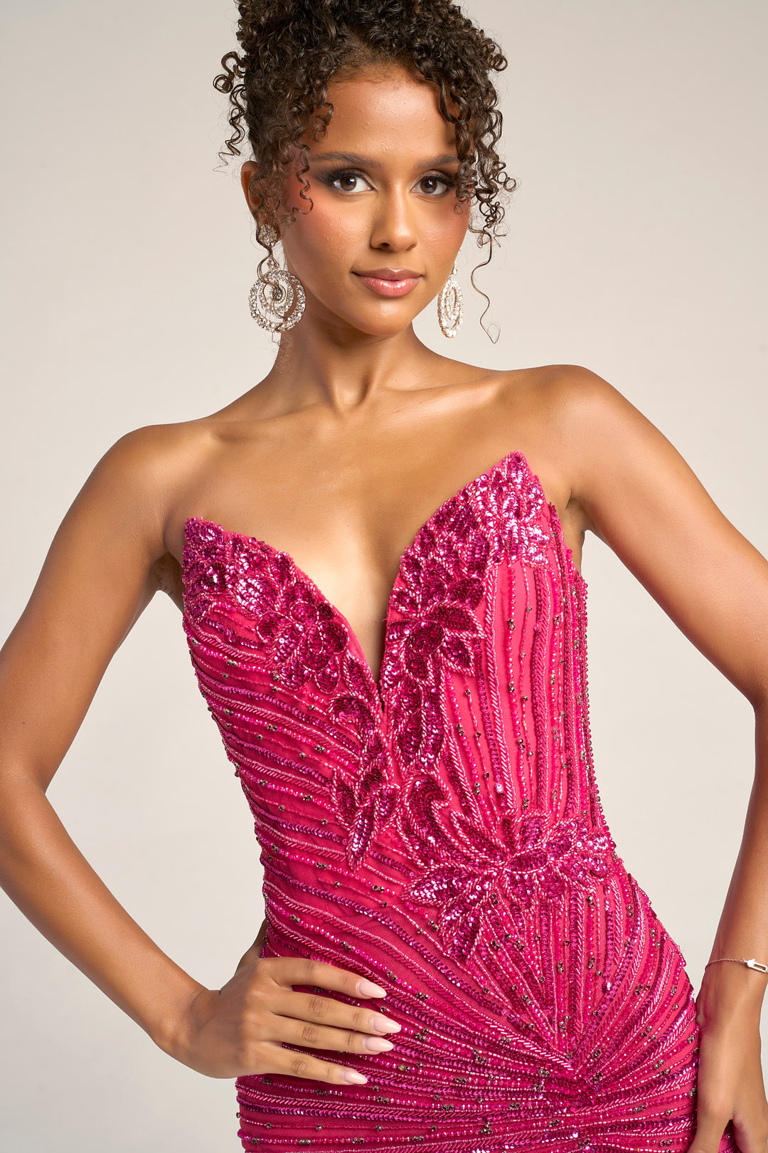 Portia & Scarlett PS26422C Strapless Fitted Bodice Prom Dress