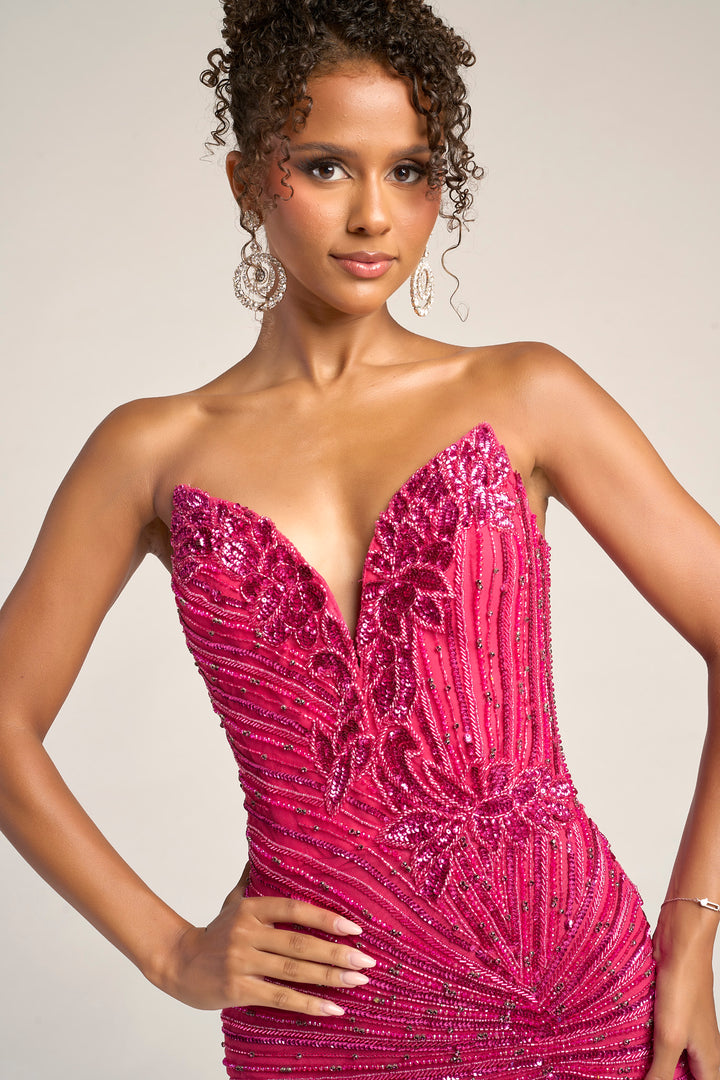 Portia & Scarlett PS26422C Strapless Fitted Bodice Prom Dress