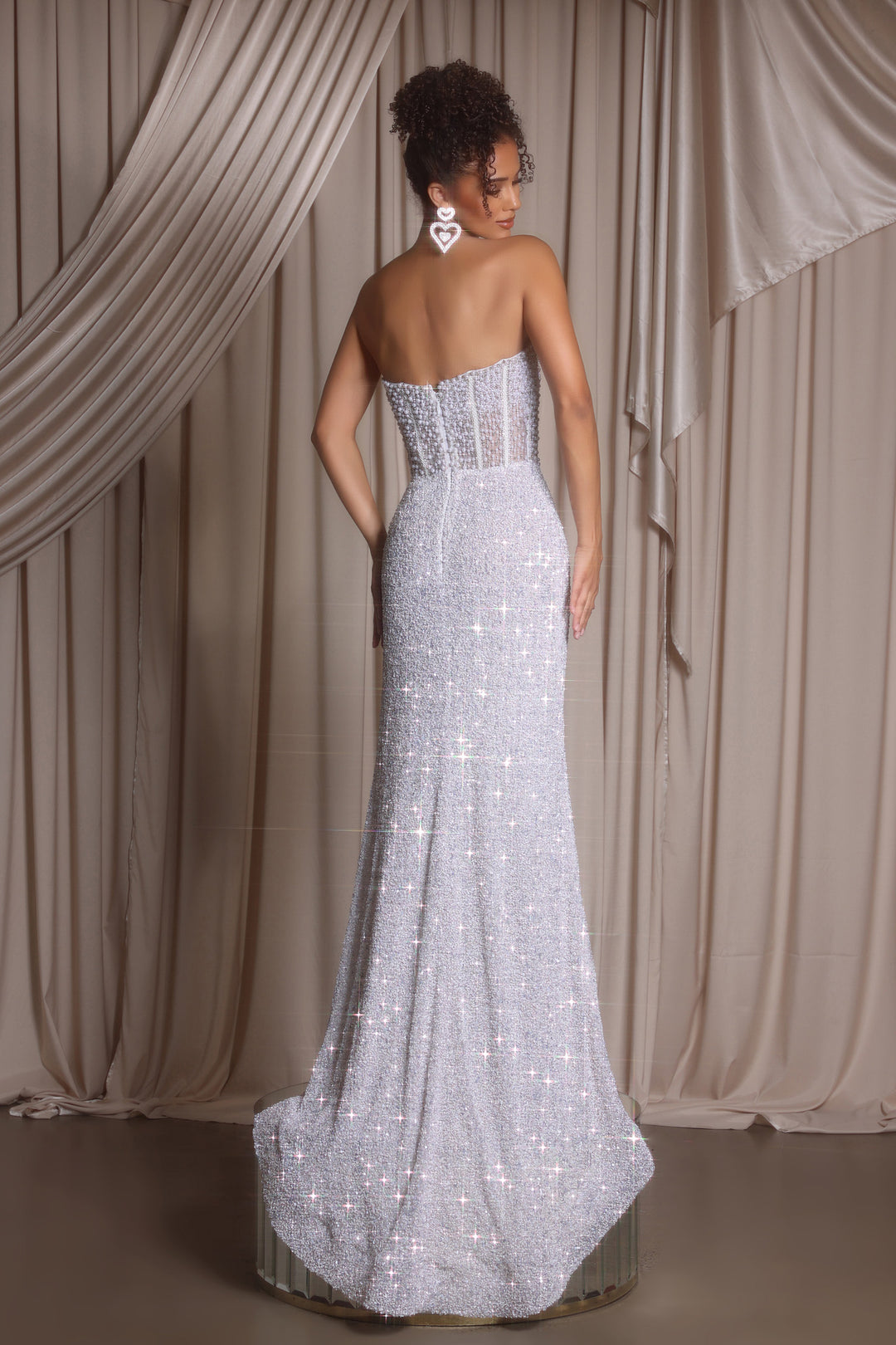 Portia & Scarlett PS26432C Beaded Corset Sweetheart Prom Dress
